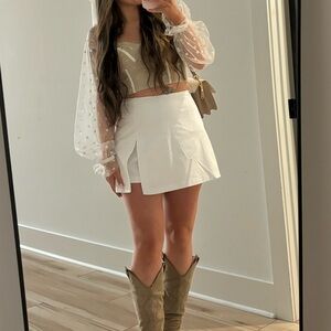 Hello Molly White/ Nude Top